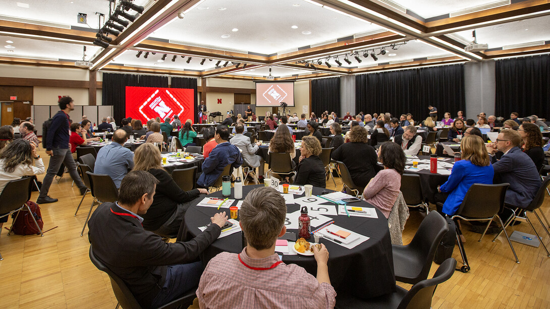 More than 260 faculty, campus administrators and community leaders gathered May 7 for the Research and Innovation Convening, a strategic planning summit led by <a href="/UNLresearch/">Nebraska Research</a>. Details: go.unl.edu/rdq3 #Nebraska #UNL