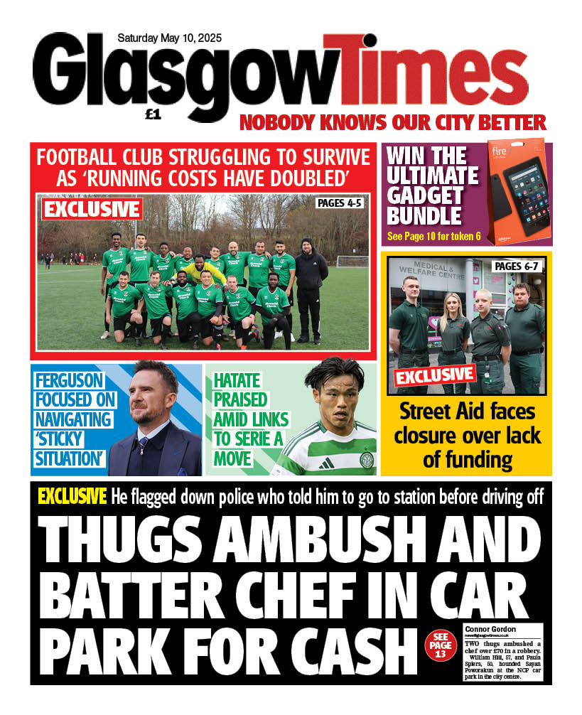 Today's front page of the Glasgow Times #glasgow #buyapaper
