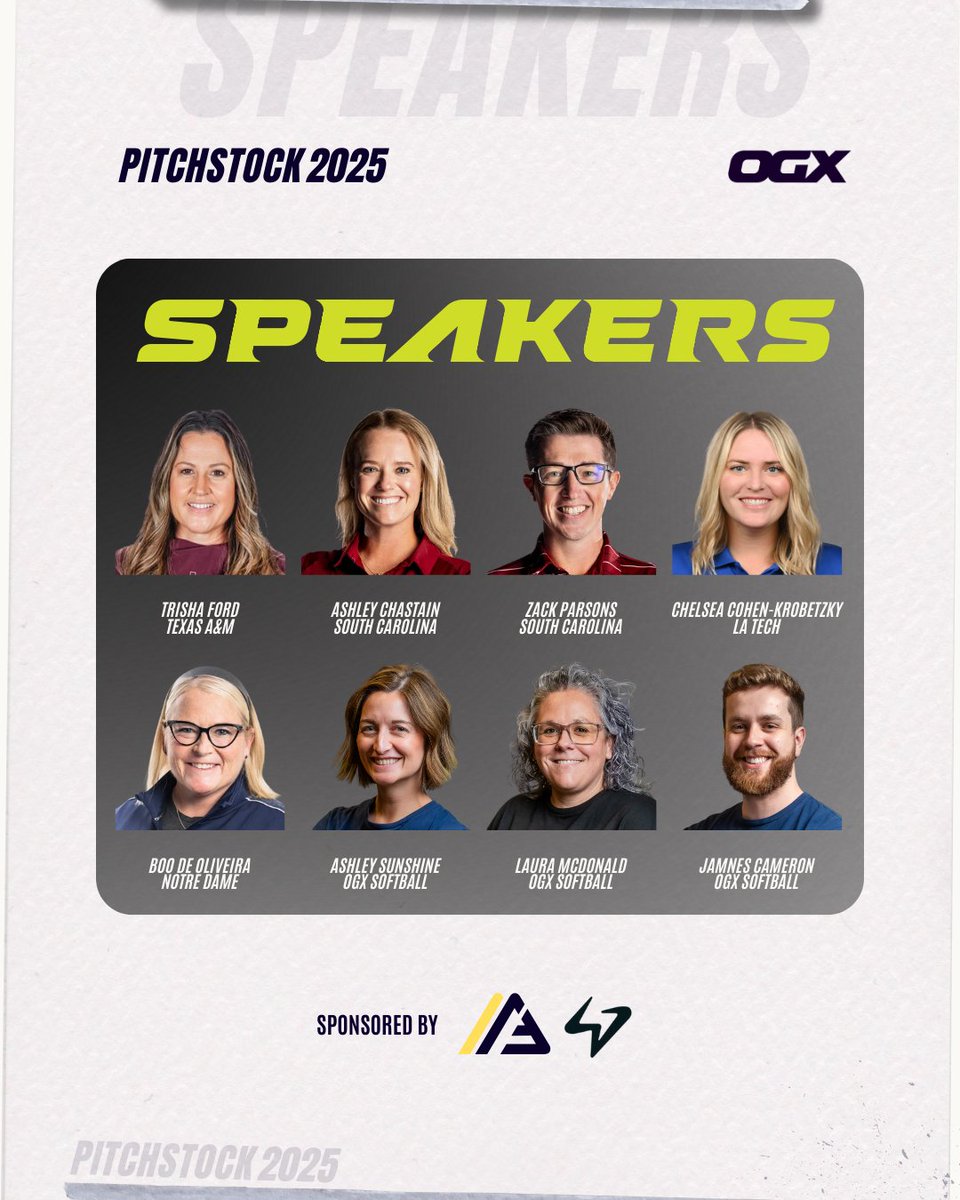 OGX (@ogxsoftball) on Twitter photo Coaches who move the game forward don’t wait — they build it.
#Pitchstock2025 brings together softball’s top pitching minds for two days of strategy, collaboration, and real conversations.
📢Featuring:
<a href="/Trisha_Ford/">Trisha Ford</a>
<a href="/ashleychastain/">Ashley Chastain Woodard</a>
<a href="/CoachZack21/">Zack Parsons</a>
<a href="/LATechSB_Cohen/">Chelsea Cohen</a>
<a href="/CoachDeOliveira/">☘️Irish Coach Boo!☘️</a> Coaches who move the game forward don’t wait — they build it.
#Pitchstock2025 brings together softball’s top pitching minds for two days of strategy, collaboration, and real conversations.
📢Featuring:
<a href="/Trisha_Ford/">Trisha Ford</a>
<a href="/ashleychastain/">Ashley Chastain Woodard</a>
<a href="/CoachZack21/">Zack Parsons</a>
<a href="/LATechSB_Cohen/">Chelsea Cohen</a>
<a href="/CoachDeOliveira/">☘️Irish Coach Boo!☘️</a>