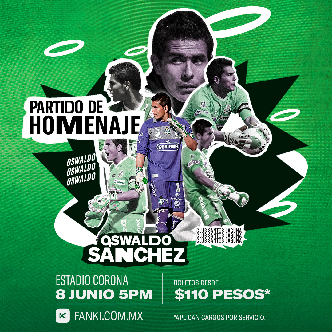 💚 Los ídolos no se van, viven para siempre en nuestra historia.

Rendimos homenaje a un Guerrero que dejó huella en el arco y en el corazón de toda La Comarca: Oswaldo Sánchez. 🧤✨

📅 8 de junio | 🕔 5PM
📍 Estadio Corona
🎟️ Boletos desde $110 en: fanki.com.mx
