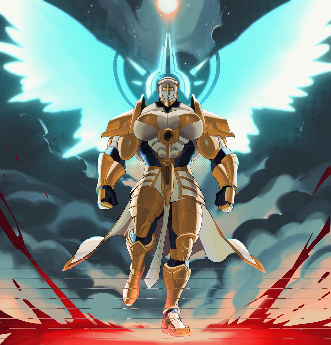 Gabriel My beloved  🩵🤍
Btw This piece was a collab with <a href="/HuionTab/">Huion</a> 😭