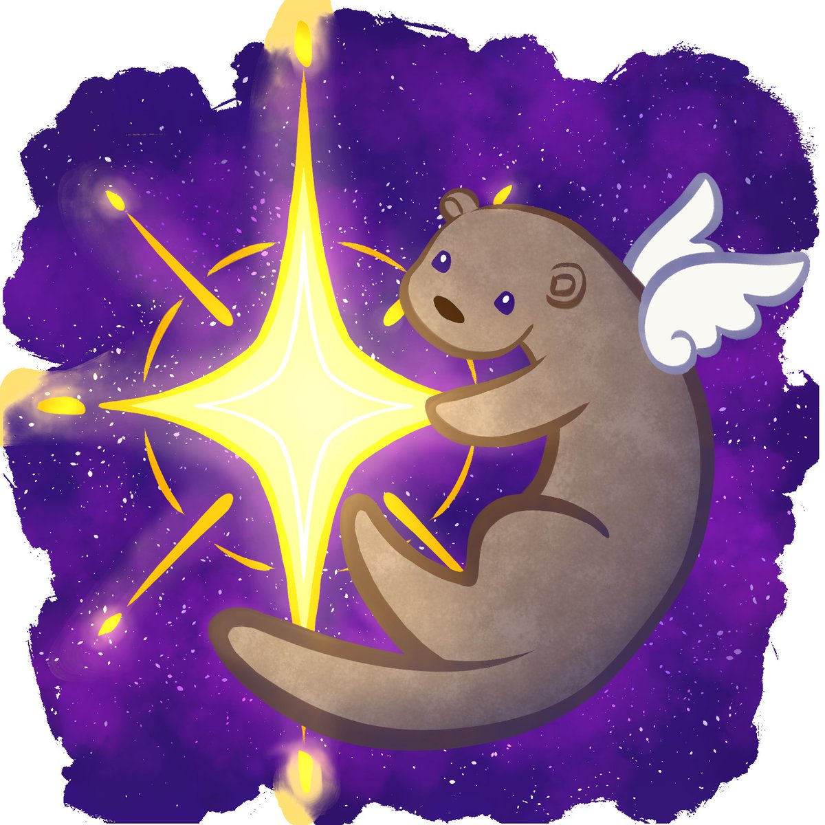 <a href="/ZzimiH/">zzimi_here 🦐🦇</a> did it again 😍💜💜💜what a gorgeous design for tees and merch.  Makes me so happy to have my friends art is filled with good vibes thank you gorgeous queen 💜😍🌟🩷🙏 #otter #digitalart #artist  is blessing my screen and future items already 💖