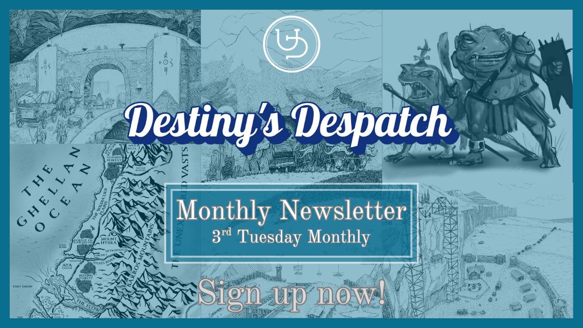 After a short hiatus, we are excited to announce that our all new and improved newsletter, Destiny's Despatch is ready. Sign up for your monthly dose of Untold Destiny delivered straight to your inbox, every 3rd Tuesday of the month!

Our Newsletter is jam packed with information