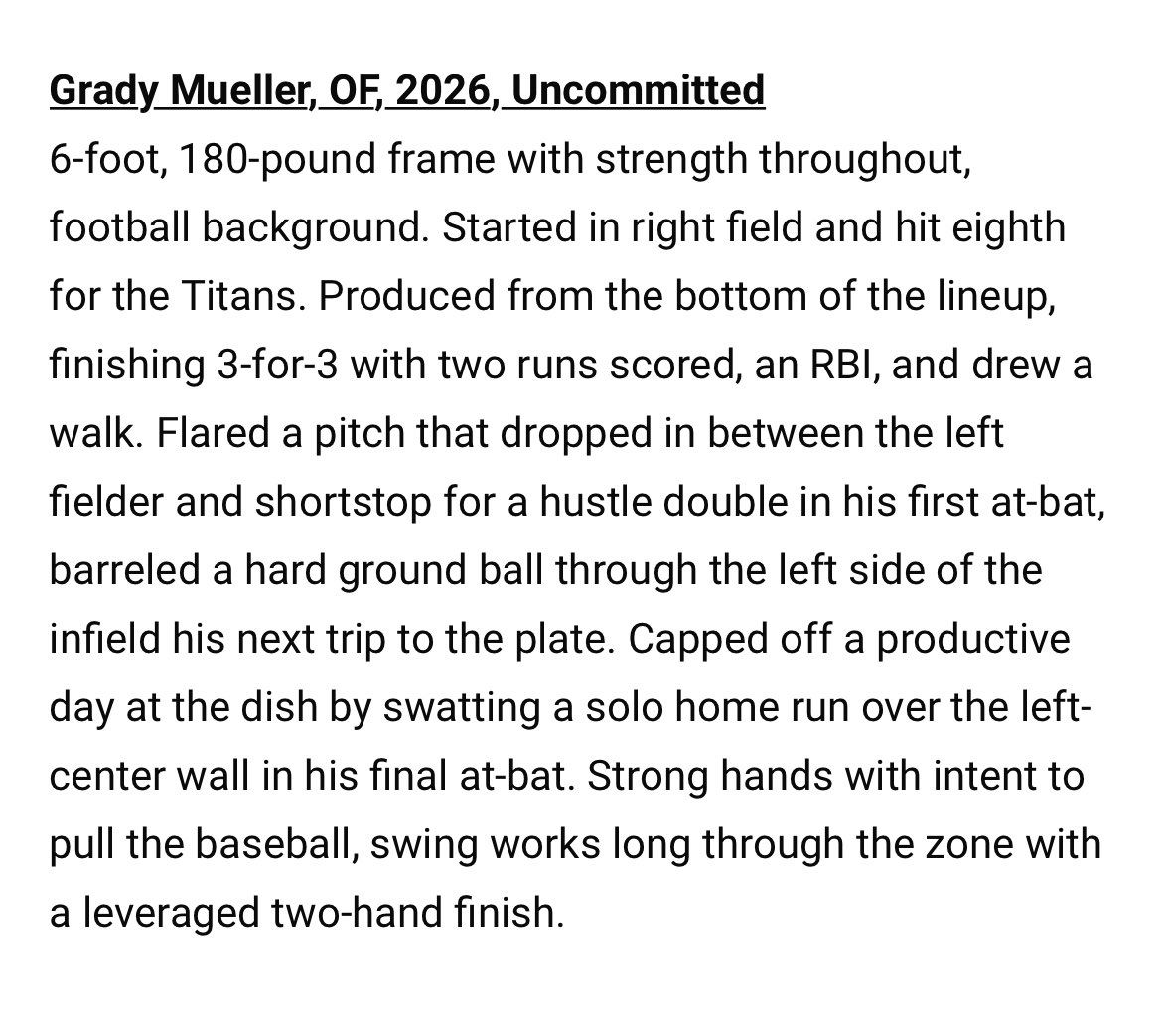 Grady Mueller (@gradymueller2) on Twitter photo Thank you for the write up! <a href="/ScoutConnectBB/">ScoutConnect</a> Thank you for the write up! <a href="/ScoutConnectBB/">ScoutConnect</a>