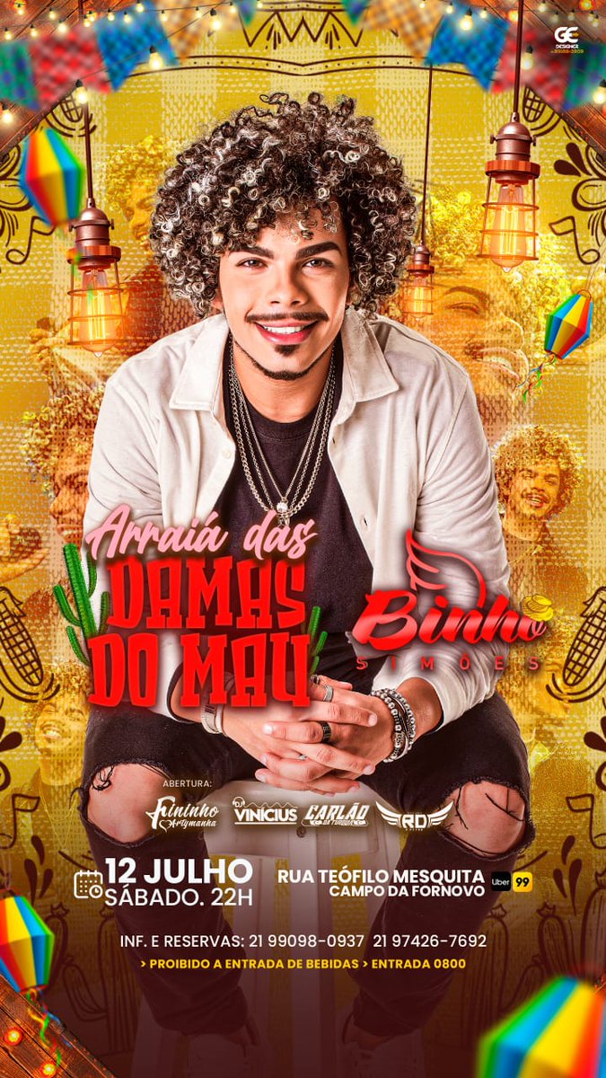 Damasdomau24's tweet photo. É isso Galera, espalha pra geral.
Dia 12/07 as 22:00hrs teremos o 
Primeiro ARRAIÁ DAS DAMAS com participação Especial de BINHO SIMÕES
E abertura com o Cantor Fininho Artimanha
E os melhores Djs da Área 
Dj Carlão da Turquia 
Dj Vinícius 
Dj RD o Astro 
Vai ficar de fora dessa ? https://t.co/n86ijYQ1EE