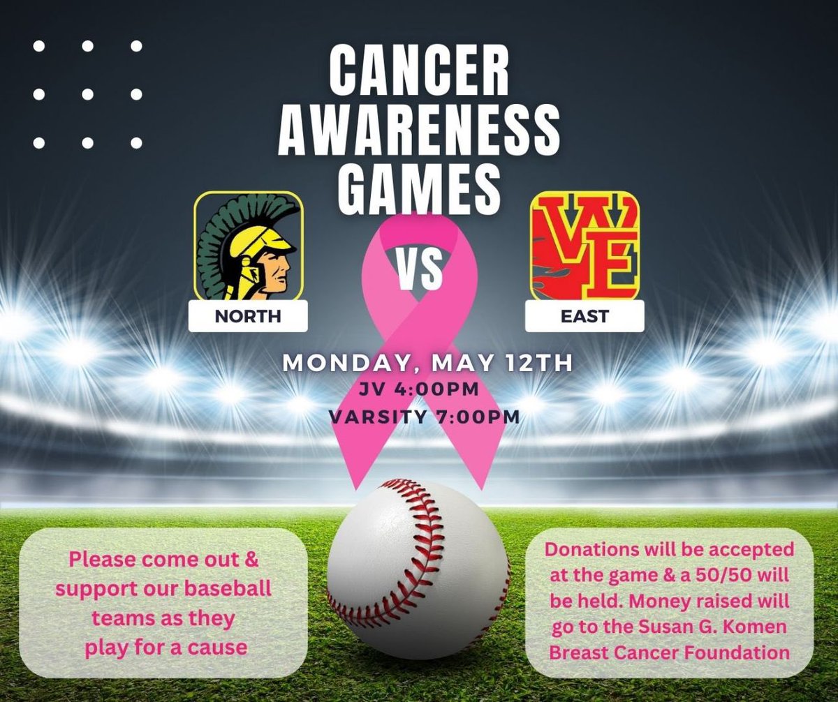 Senior Day tomorrow &amp; our annual Breast Cancer Awarness game Monday @ East! Come show your support &amp; wear your pink !!