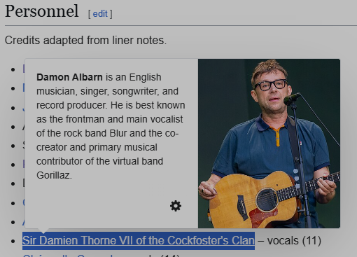 CotonCromwell's tweet photo. I was looking at the credits in an album and thought this name looked long and odd,
Why am I even not surprised to realise that OF COURSE it has to be Damon https://t.co/UMEA6Ehpff