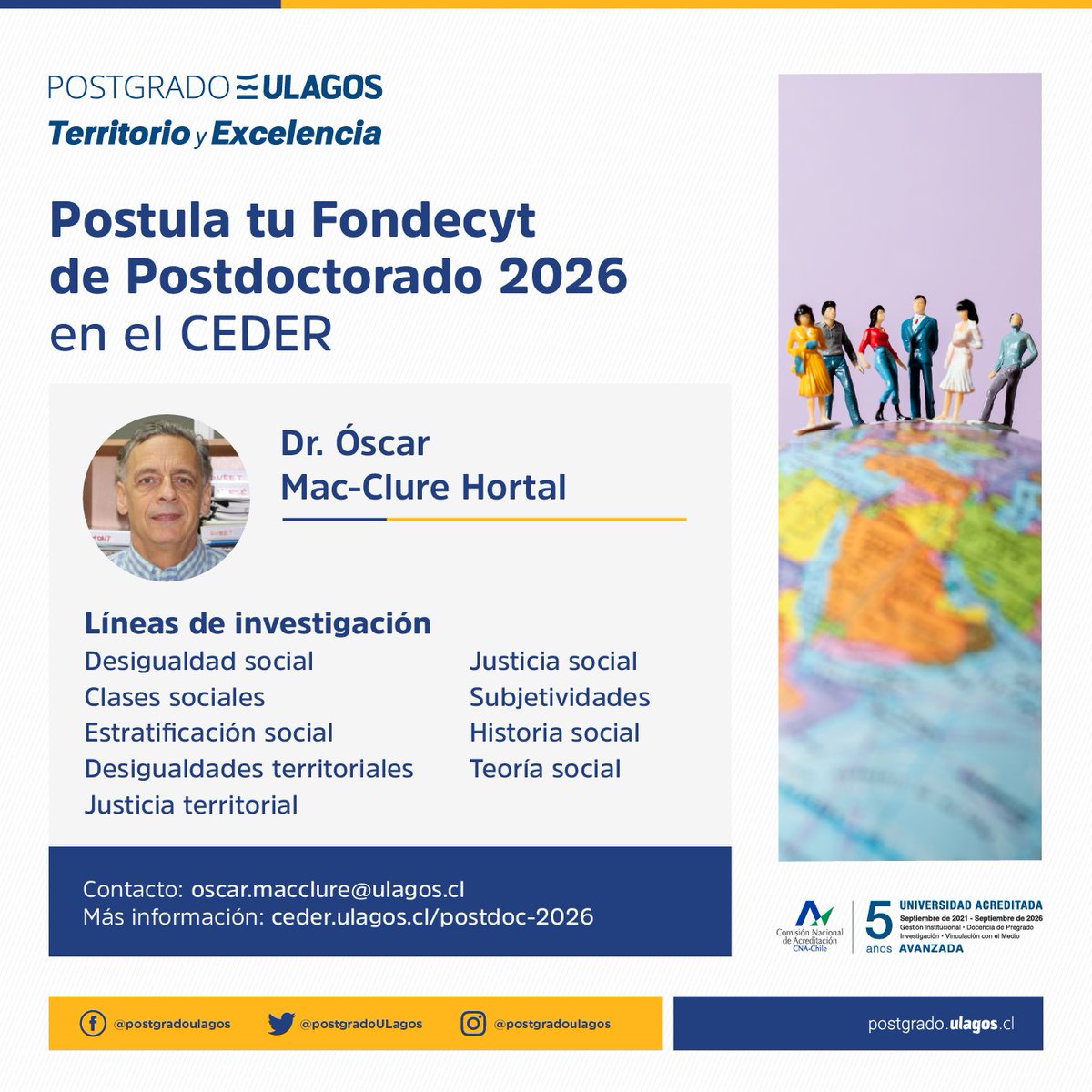 🎓 POSTDOCTORADO
El CEDER ULagos invita a postulantes al Fondecyt de Postdoctorado 2026 a conocer las líneas de investigación del equipo de docentes para patrocinar propuestas: 👉ceder.ulagos.cl/postdoc-2026
Revisa las bases del concurso Fondecyt en ➕ anid.cl/concursos/conc…