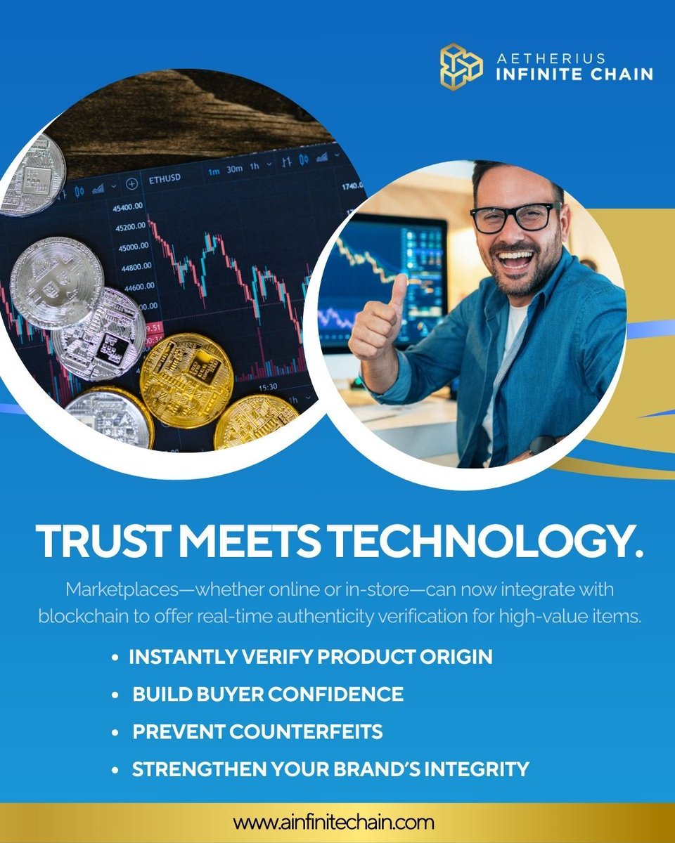 Where Trust Meets Cutting-Edge Technology!

In a world filled with counterfeits and uncertainty, authenticity is the ultimate currency. With Aetherius Infinite Chain, marketplaces—both online and offline—can offer real-time blockchain verification for high-value items.

Say