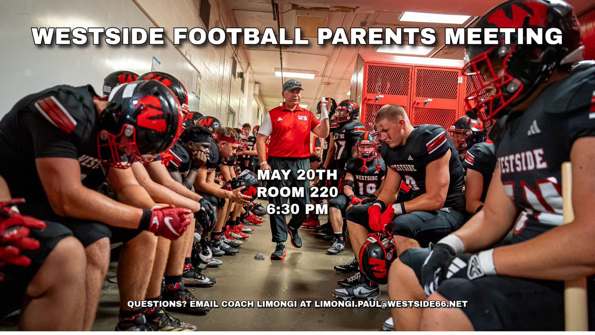 Westside Football Parents Mark your calendars!!

Can’t wait to see everyone there!