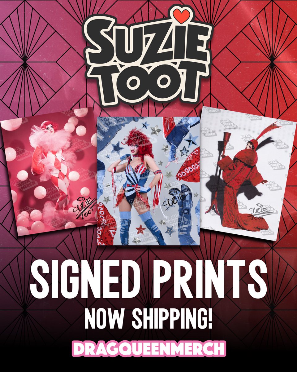 DRAG QUEEN MERCH (@dragqueenmerch) on Twitter photo 🚨LISTEN UP TOOTERS🚨
SIGNED PRINTS NOW SHIPPING ‼️🛍️
GRAB EM BEFORE THEYRE GONE‼️
<a href="/suzietoot/">Tootsie Scooter</a> 🚨LISTEN UP TOOTERS🚨
SIGNED PRINTS NOW SHIPPING ‼️🛍️
GRAB EM BEFORE THEYRE GONE‼️
<a href="/suzietoot/">Tootsie Scooter</a>