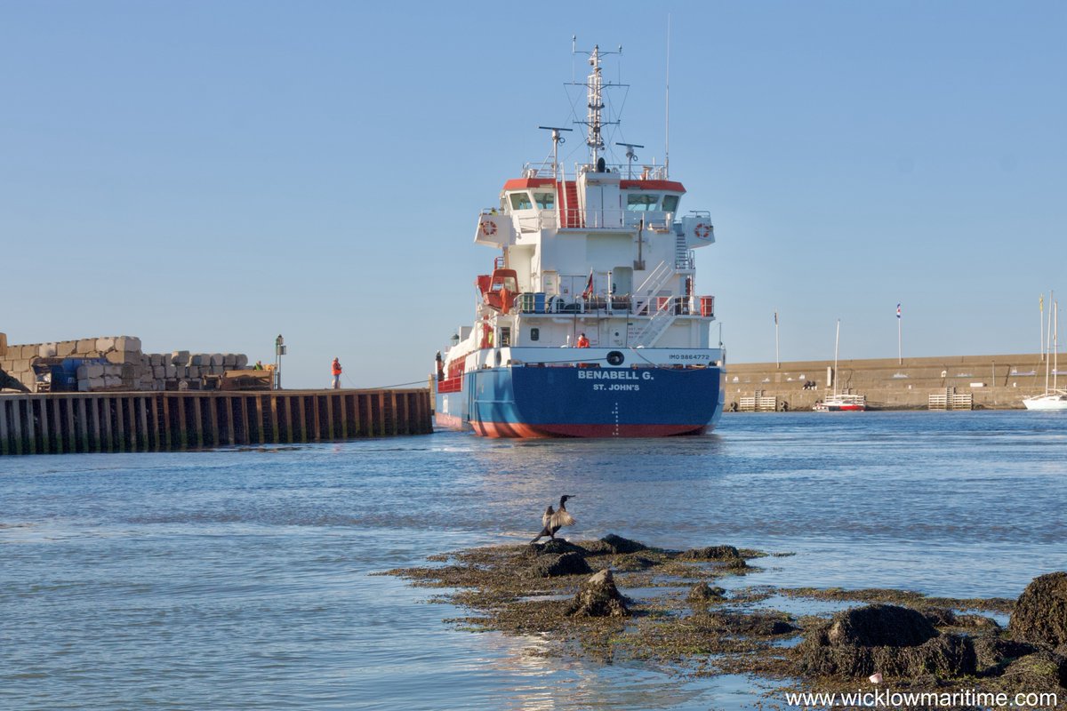 Latest arrival at Wicklow Port 
Benabell G arriving on Monday evening at Wicklow Port from Hamina, Finland, with a cargo of packaged timber. For more details about the ship visit echoship.dk/fleet/
5.5.2025