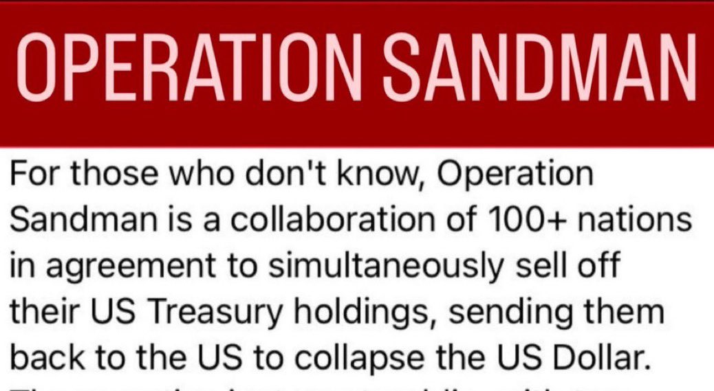 Rob Cunningham | KUWL.show (@kuwlshow) on Twitter photo <a href="/bendleruschka/">Bendleruschka</a> Major Clarification.
OPERATION SANDMAN was designed & executed to collapse the Federal Reserve Note deceptively masquerading as, and falsely claiming to b, a legitimate “U.S. Dollar”, when in TRUTH its’ long been a toxic, counterfeit, destructive and hellacious control weapon <a href="/bendleruschka/">Bendleruschka</a> Major Clarification.
OPERATION SANDMAN was designed & executed to collapse the Federal Reserve Note deceptively masquerading as, and falsely claiming to b, a legitimate “U.S. Dollar”, when in TRUTH its’ long been a toxic, counterfeit, destructive and hellacious control weapon