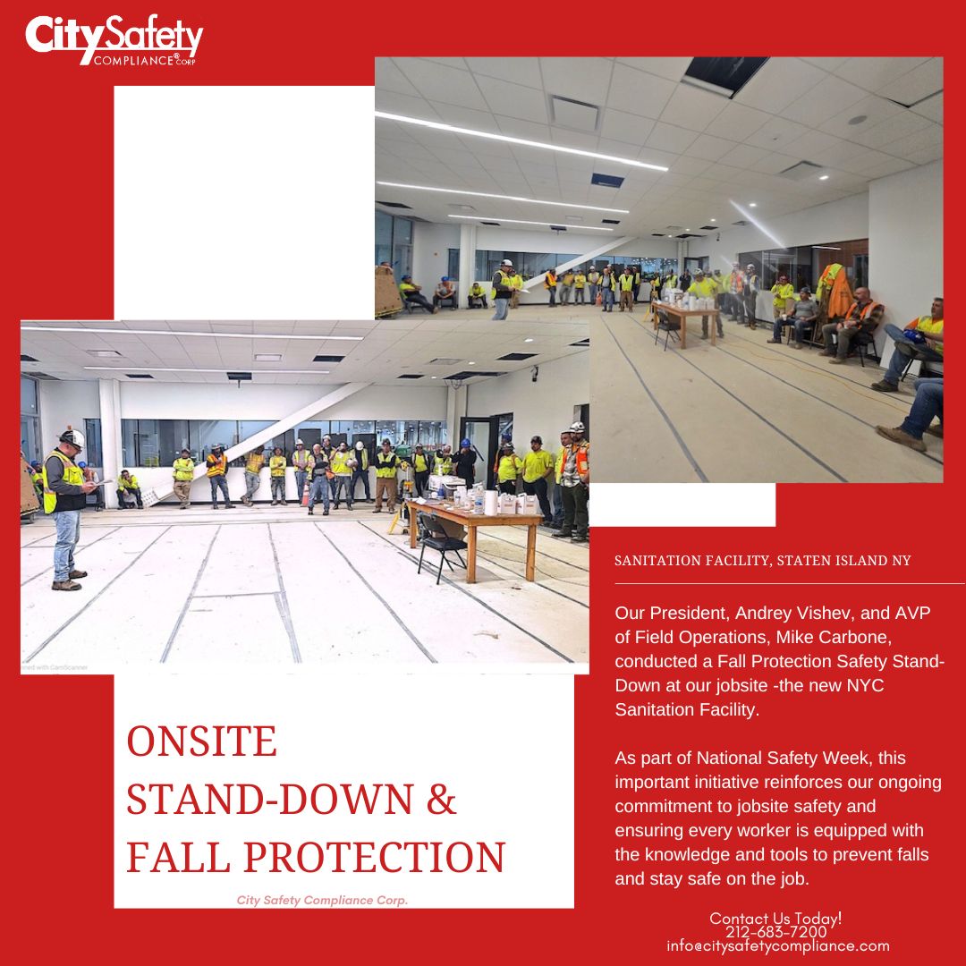 Our team led a successful Fall Protection Stand-Down to keep everyone informed, equipped, and safe on site. Big thanks to Andrey Vishev &amp; Mike Carbone for leading the charge!

#SafetyFirst #NationalSafetyWeek #FallProtection #ConstructionSafety #OnsiteSafety