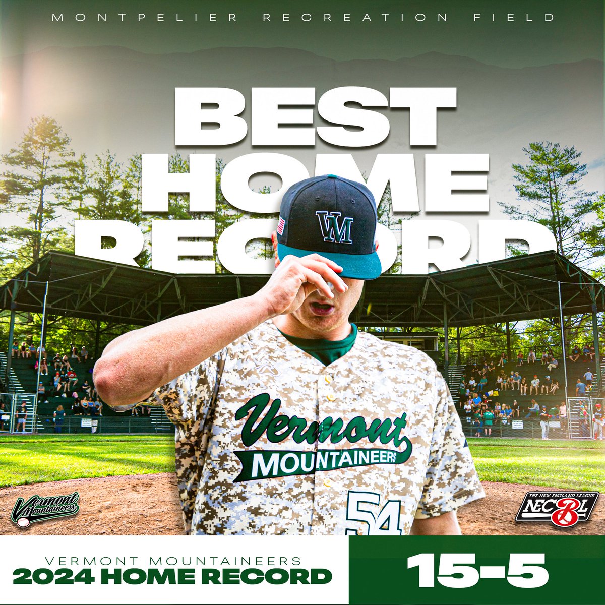 The New England League (@thenecbl) on Twitter photo Showing out for The Green Mountain State 💚🏔️ <a href="/MountaineersVT/">Vermont Mountaineers</a>
The Mountaineers led all NECBL teams with the best home record in the 2025 Season! 🤩
Who’s gonna have the top record in their ballpark this summer? First pitch is only 25 DAYS AWAY. 🔥 Showing out for The Green Mountain State 💚🏔️ <a href="/MountaineersVT/">Vermont Mountaineers</a>
The Mountaineers led all NECBL teams with the best home record in the 2025 Season! 🤩
Who’s gonna have the top record in their ballpark this summer? First pitch is only 25 DAYS AWAY. 🔥