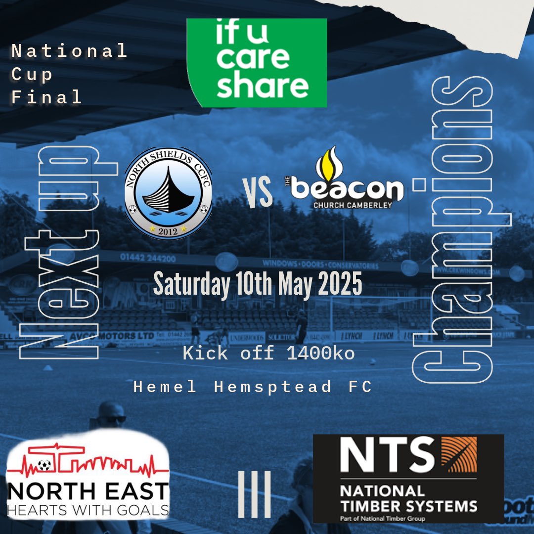 North Shields CCFC (@nshieldsccfc) on Twitter photo Tomorrow we have the biggest game in our history! The National Cup Final!
Game is being played at <a href="/hemelfc/">Hemel Hempstead Town FC</a> 1400ko tomorrow!
Team is heading down now ahead of the game!
#UTS Tomorrow we have the biggest game in our history! The National Cup Final!
Game is being played at <a href="/hemelfc/">Hemel Hempstead Town FC</a> 1400ko tomorrow!
Team is heading down now ahead of the game!
#UTS