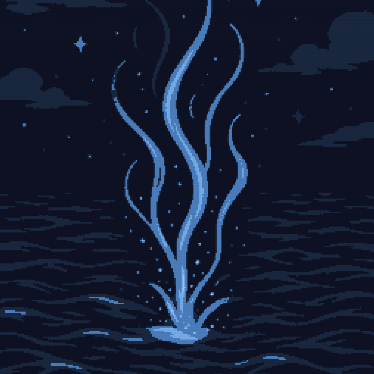 pixelsdotart's tweet image. &quot;Electric hues dance on a midnight sea&quot; looking 🔥

Mint the 1:1 canvas with @apecoin ON APECHAIN.