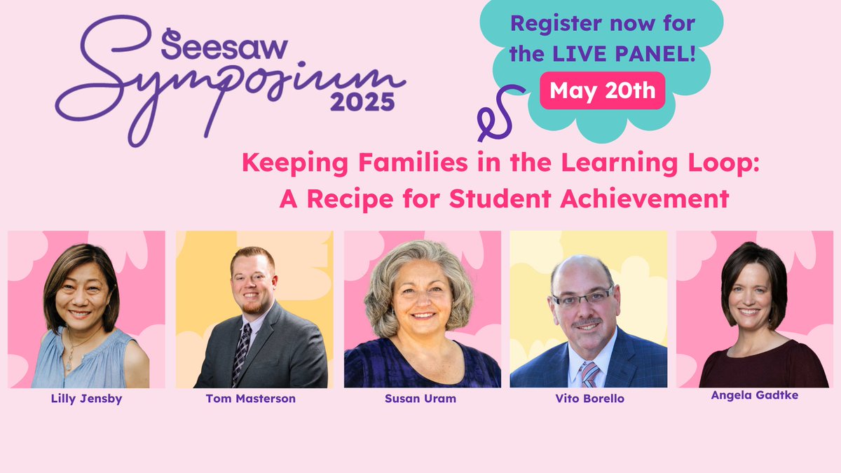 Seesaw's tweet image. 🔥 Don’t miss this powerhouse panel at the Seesaw Symposium on May 20:
"Keeping Families in the Learning Loop: A Recipe for Student Achievement" 🎓💬
🎟️ Grab your FREE ticket with code SYMPOSIUMGUEST
👉 bit.ly/423iS6a
#SeesawSymposium2025 #FamilyEngagement…