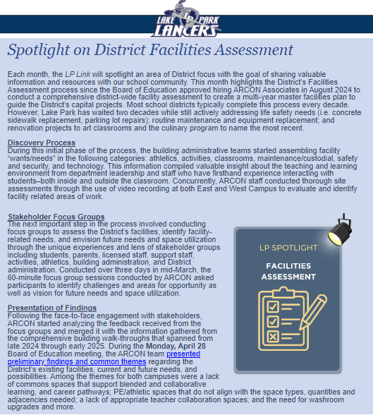 Lake Park HS (@lplancers) on Twitter photo The #WeAreLakePark 5/9/25 edition of the LP Link newsletter is out! Read a Spotlight about the District facilities assessment, #NLI signing ceremony, <a href="/NatHonorSociety/">National Honor Society</a> induction, @ScarceEcoEd Challenge winners, Class of 2025 graduation, final exams & more! conta.cc/3GJ9Cxc The #WeAreLakePark 5/9/25 edition of the LP Link newsletter is out! Read a Spotlight about the District facilities assessment, #NLI signing ceremony, <a href="/NatHonorSociety/">National Honor Society</a> induction, @ScarceEcoEd Challenge winners, Class of 2025 graduation, final exams & more! conta.cc/3GJ9Cxc