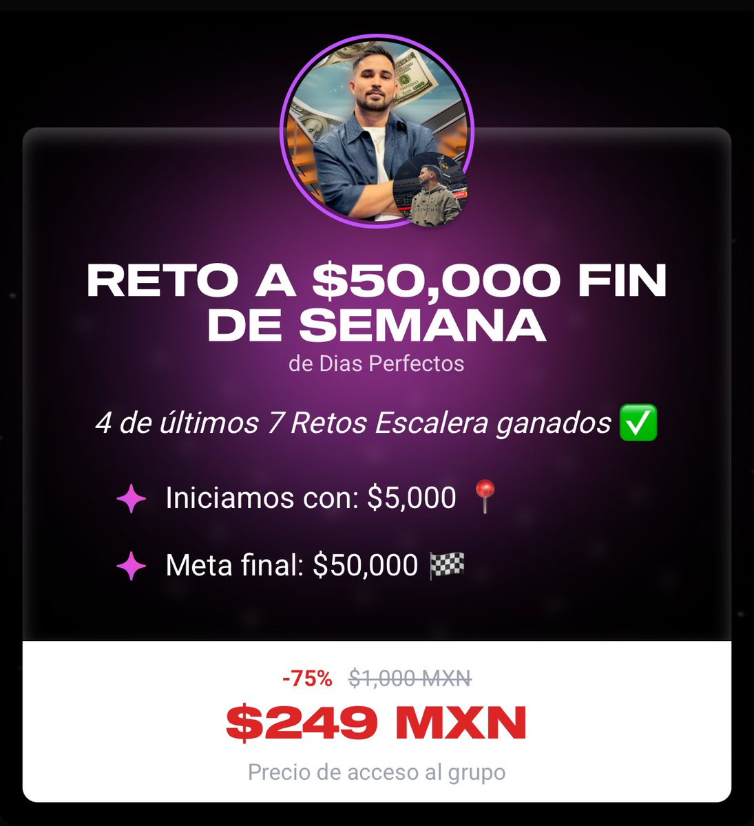 PickCristianRey's tweet photo. 🪜 RETO EXCLUSIVO $5,000 a $50,000 DE DIEGO PALAFOX 

¿Lo van a querer o qué? 🤔

Si veo MÁXIMO APOYO ❤️🔄 por aquí lo tendrán, de lo contrario se quedará exclusivo premium 🤝. https://t.co/k7YqnY1dOc