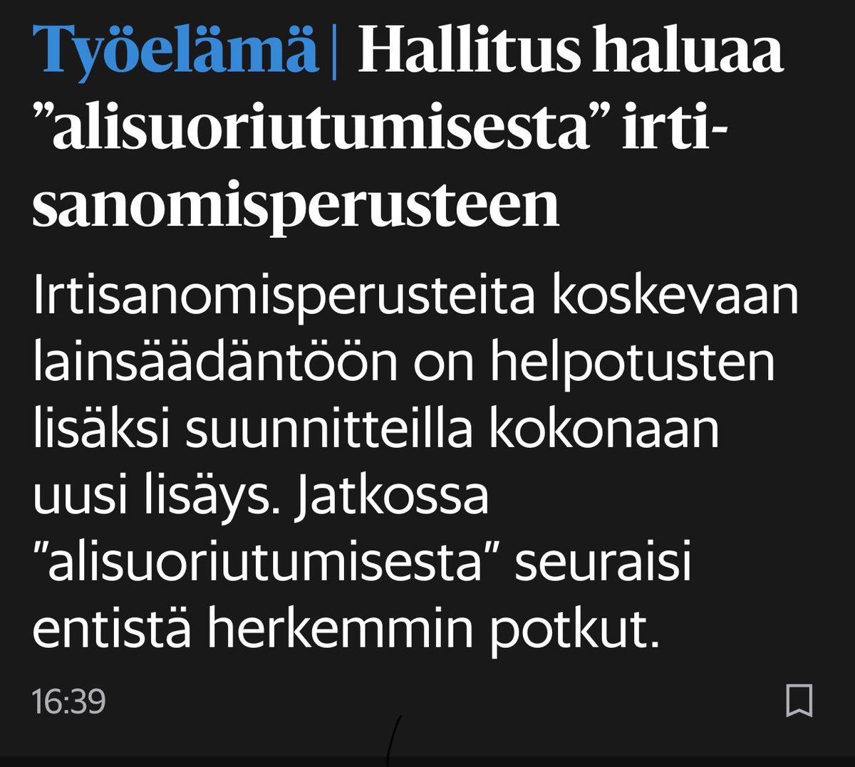 Hitsi. Voiko meidän hallituksen irtisanoa. Sen verran heikot tulokset