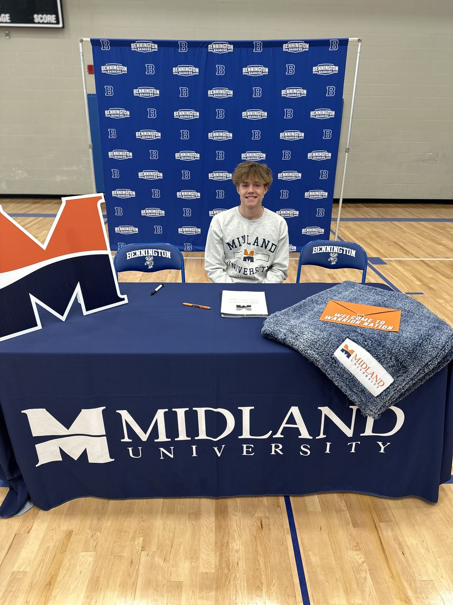 Bennington Football (@badger_fb) on Twitter photo Congratulations to <a href="/gavinolson123/">Gavin Olson</a> for signing with Midland University to play basketball next year!!! #TogetherWeWin Congratulations to <a href="/gavinolson123/">Gavin Olson</a> for signing with Midland University to play basketball next year!!! #TogetherWeWin
