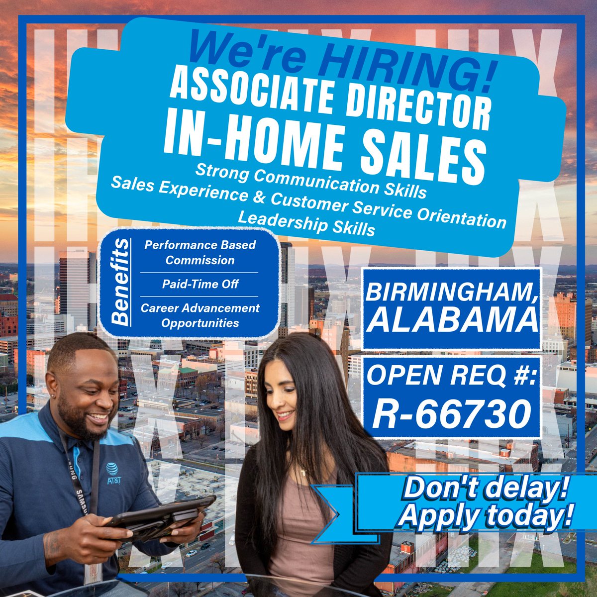 Who's ready to join a fast growing, competitive culture, and highly engaged team?! 🤩

We're on the hunt for our next Associate Director In-Home Sales in Birmingham, AL! 🔥

Are you ready to take the next step in your career? 📣 Don’t delay, apply today!
<a href="/EZMunoz10/">EZ Munoz</a> <a href="/SoutheastIHX/">Southeast Hustlers IHX 👑🔆</a>