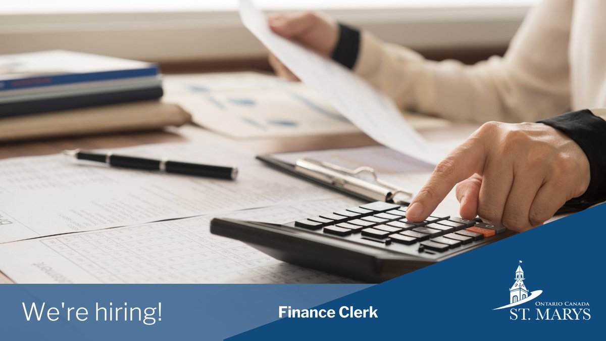 We’re #hiring a Finance Clerk to join our team!
The position will:
✅Play a vital role in managing municipal accounting activities
✅Assist with procurement
✅General ledger maintenance and monthly account reconciliations
Apply by May 23: townofstmarys.com/careers