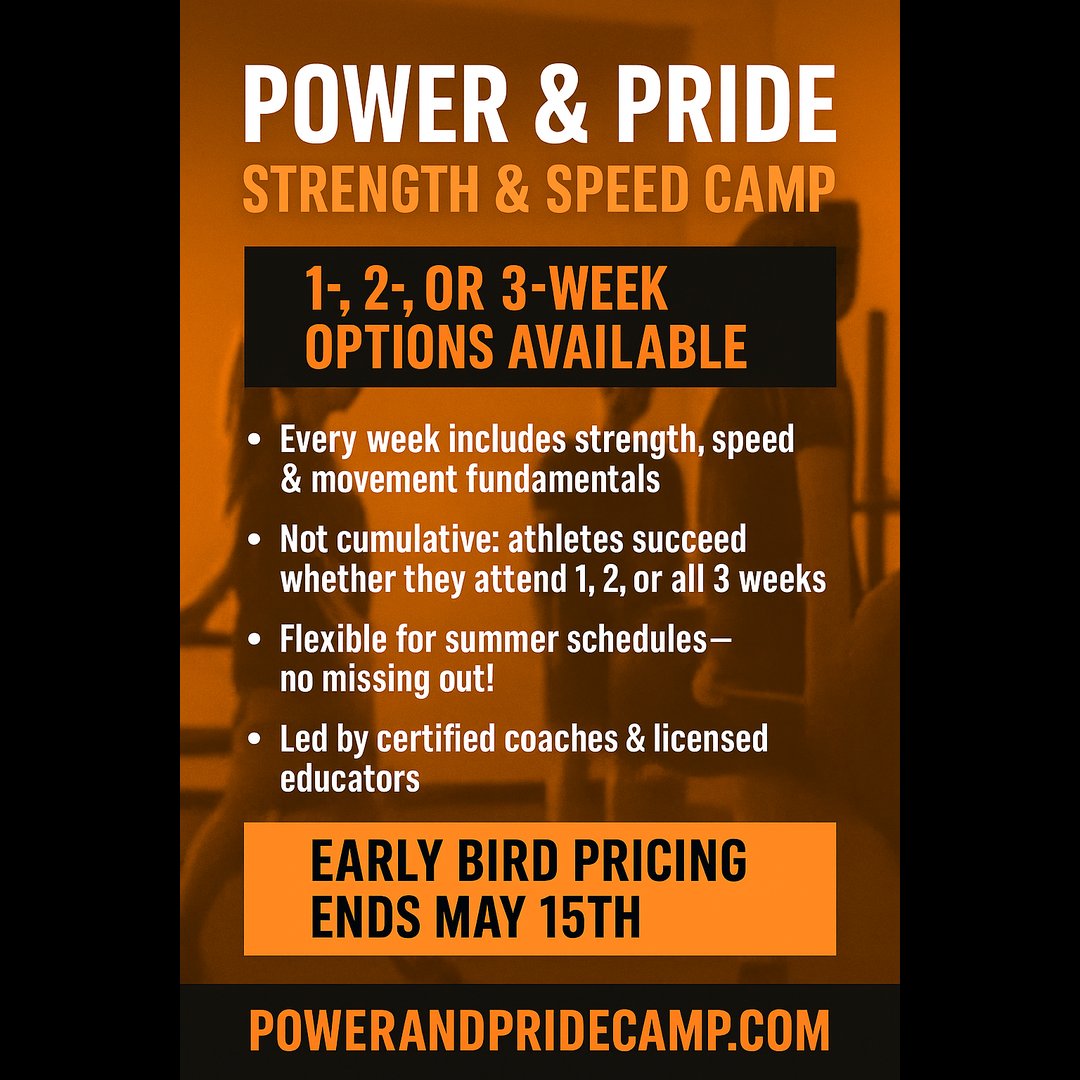 MHSNStrength's tweet image. 🏃‍♂️ Strength. Speed. Confidence.

Every week covers it all, whether you attend 1, 2, or 3 weeks.

✅ Flexible schedule
✅ Middle school athletes
Early Bird ends May 15!

#PowerAndPrideCamp #YouthSports #StrengthAndSpeed
wix.to/3ta1j8e