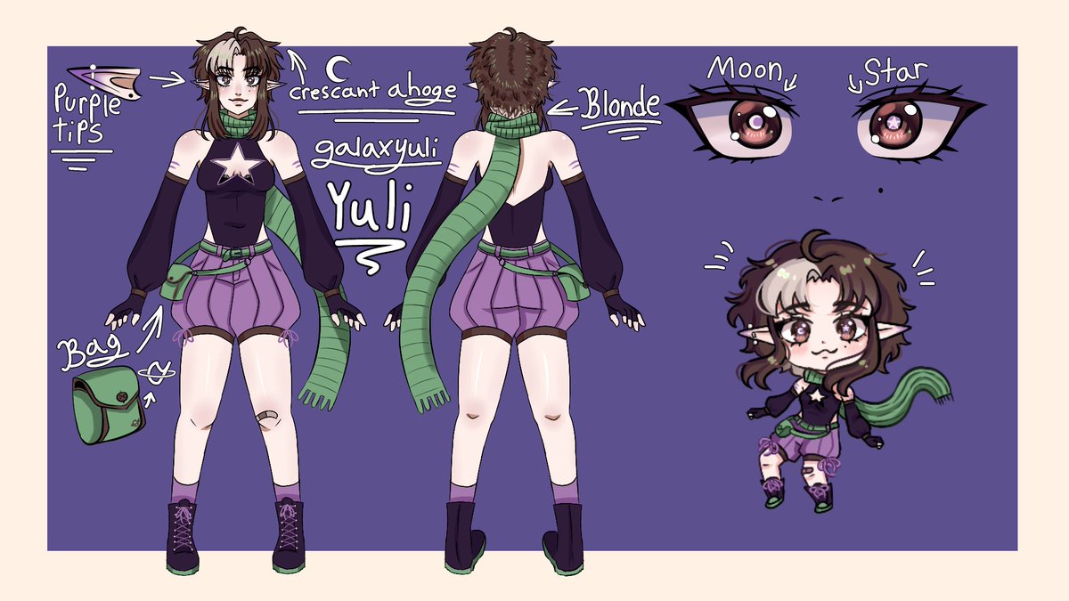 galaxyuli_'s tweet image. Added some more details to my reference sheet 😅
A lot of the existing details were also not as visable as I wanted them to be to I made sure to write them out, it looks a bit messier now
but hey, atleast you know what youre looking at lol
#ENVtubers