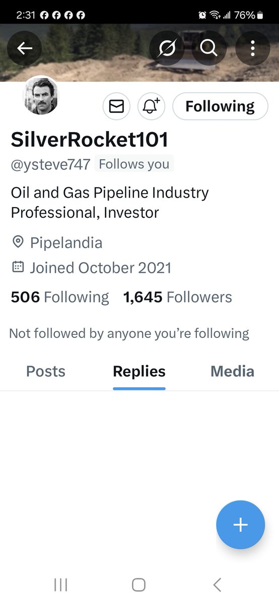 Just call me....Duff (@jim_duffus) on Twitter photo Does anybody have any info about Steve... AKA
SilverRocket101.
<a href="/ysteve747/">SilverRocket101</a>
The accounts blank, no posts at all.
Let's get an APB out for Steve, our resident pipeline expert. Does anybody have any info about Steve... AKA
SilverRocket101.
<a href="/ysteve747/">SilverRocket101</a>
The accounts blank, no posts at all.
Let's get an APB out for Steve, our resident pipeline expert.