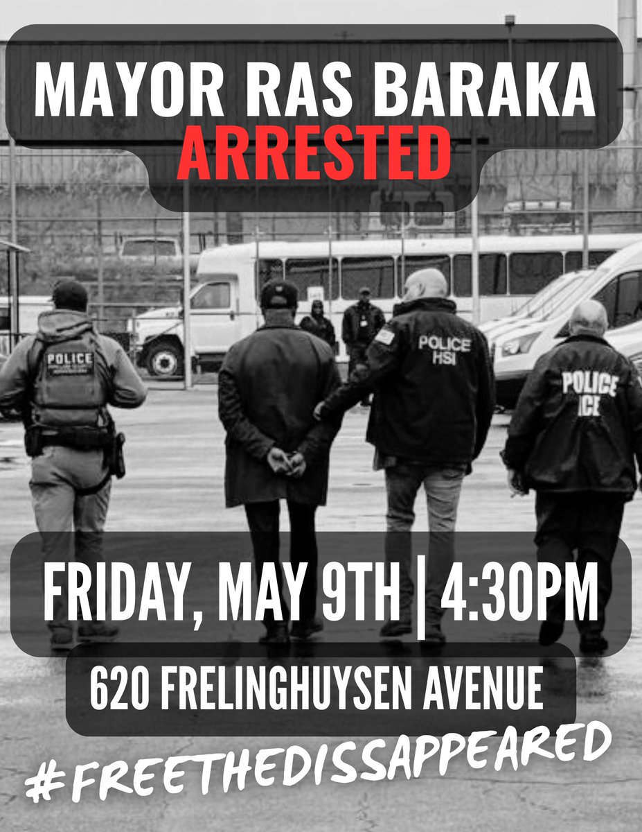 NJ Alliance for Immigrant Justice (@njaij) on Twitter photo 🚨 ACTION ALERT: COME OUT TO FRELINGHUYSEN AVE
Mayor <a href="/rasjbaraka/">Ras J. Baraka</a> stood up for immigrant New Jerseyans. Then he was arrested. Now, we have to fight back even harder to #FreeThemAll, from our Mayor to every single person detained in our State.
Stand up, FIGHT BACK!
#ICEoutofNJ 💥 🚨 ACTION ALERT: COME OUT TO FRELINGHUYSEN AVE
Mayor <a href="/rasjbaraka/">Ras J. Baraka</a> stood up for immigrant New Jerseyans. Then he was arrested. Now, we have to fight back even harder to #FreeThemAll, from our Mayor to every single person detained in our State.
Stand up, FIGHT BACK!
#ICEoutofNJ đź’Ą
