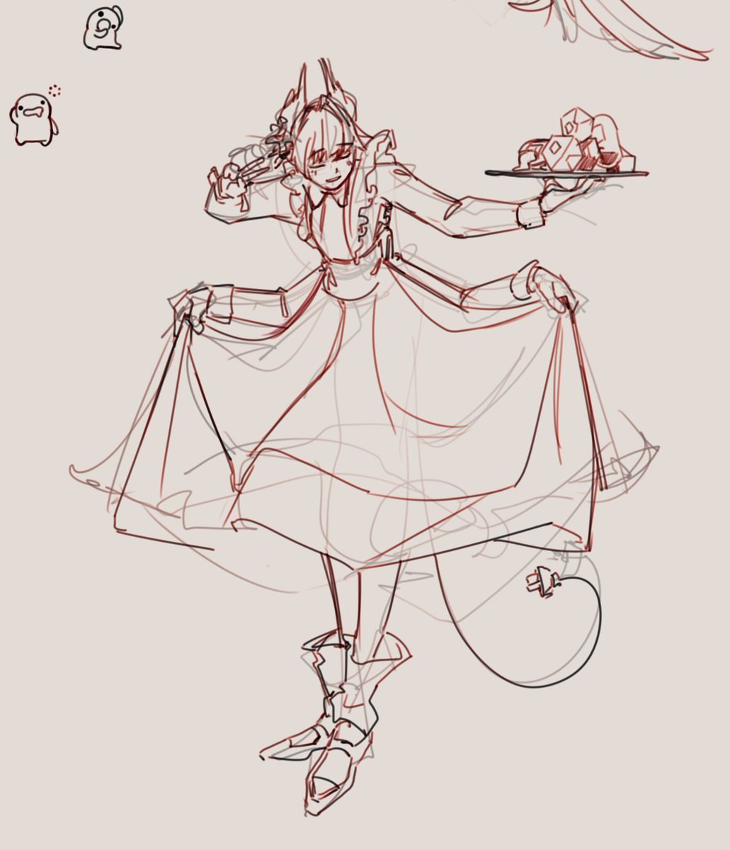 DuckdotDuck's tweet image. Maid day...?

#Arknights
