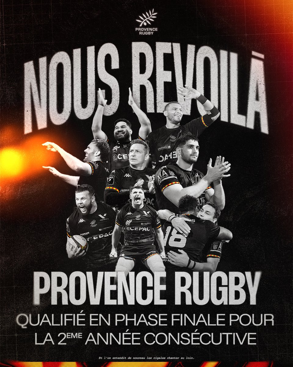 𝙉𝙊𝙐𝙎 𝙍𝙀𝙑𝙊𝙄𝙇𝘼̀ !
Pour la deuxième saison consécutive, nous
décrochons notre billet pour les phases finales !

#ensembleprovencaux