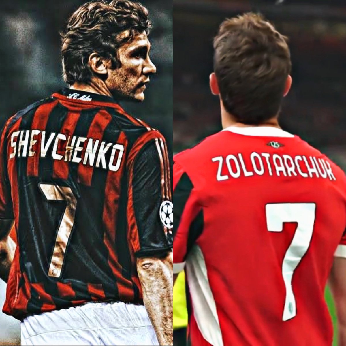 AllFutbolMX's tweet image. An Ukrainian surname on the jersey of the number 7 of AC Milan? We’ve seen this before. 

Shevchenko 🇺🇦🤝🏼🇺🇦 Zolotarchuk. 🔴⚫️