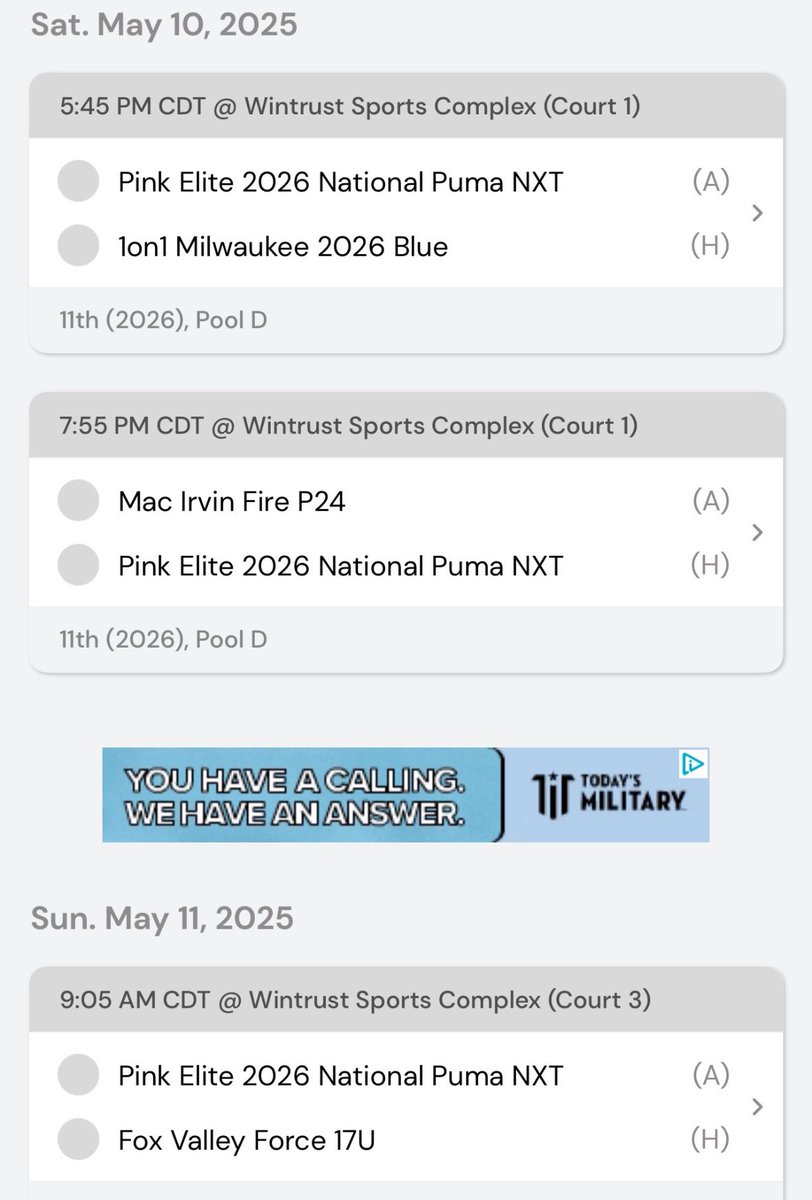 Lylah Pantuso 2026 (@lylahpantuso) on Twitter photo Here is my schedule for the <a href="/SelectEventsBB/">Select Events Basketball</a> tournament this weekend in Bedford Park, IL. Come watch my team and I!
<a href="/recruiting_apex/">Coach Troy Cagle | Apex College Recruiting</a> <a href="/LadyTrojanHoops/">DGN Girls Basketball</a> <a href="/pinkeliteclub/">pinkelitebasketball</a> <a href="/PGHIllinois/">Prep Girls Hoops Illinois</a> <a href="/JrAllStarBB/">Jr. All-Star Girls Basketball</a> Here is my schedule for the <a href="/SelectEventsBB/">Select Events Basketball</a> tournament this weekend in Bedford Park, IL. Come watch my team and I!
<a href="/recruiting_apex/">Coach Troy Cagle | Apex College Recruiting</a> <a href="/LadyTrojanHoops/">DGN Girls Basketball</a> <a href="/pinkeliteclub/">pinkelitebasketball</a> <a href="/PGHIllinois/">Prep Girls Hoops Illinois</a> <a href="/JrAllStarBB/">Jr. All-Star Girls Basketball</a>