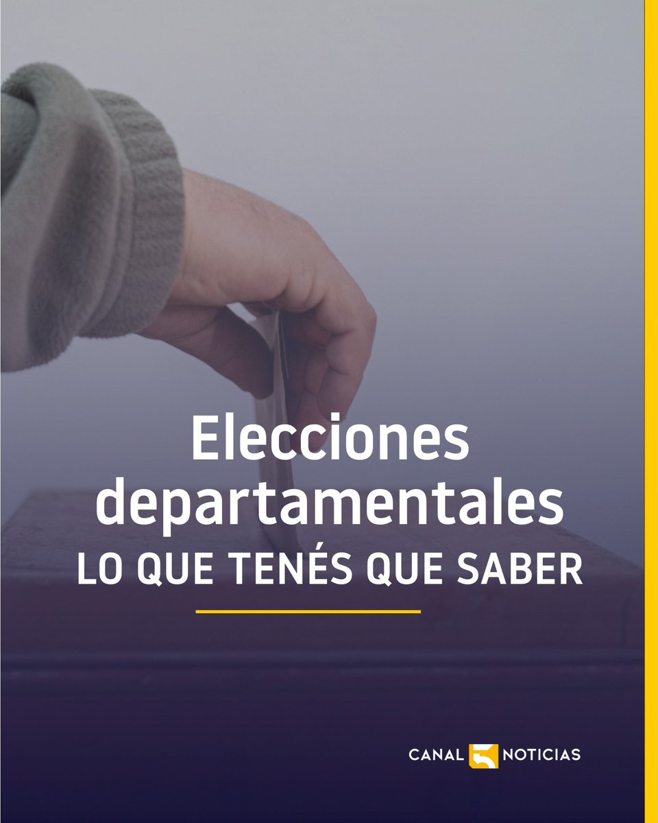🗺️¿Listo para votar este domingo?

Compartimos información sobre lo que tenes que saber antes de votar en las elecciones #Departamentales2025 ✅