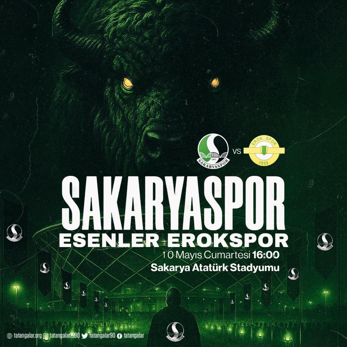 Bugün Günlerden Sakaryaspor!

⚽ Trendyol 1.Lig 38. Hafta
🆚 Esenler Erokspor
🕖 16.00
🏟️ Sakarya Atatürk Stadyumu
📺 beIN CONNECT &amp; tabii spor 5
#SAKvERK
