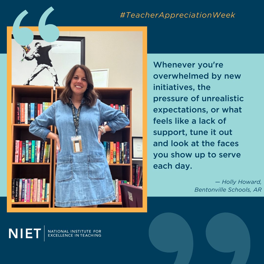 National Institute for Excellence in Teaching (@nietteach) on Twitter photo Feeling overwhelmed? <a href="/Bville_Schools/">Bentonville Schools</a> Holly Howard reminds us: Look at the faces you’re there to serve. Read the mini-pep talks every educator needs in our #TeacherAppreciationWeek blog: niet.org/newsroom/show/… #ThankATeacher Feeling overwhelmed? <a href="/Bville_Schools/">Bentonville Schools</a> Holly Howard reminds us: Look at the faces you’re there to serve. Read the mini-pep talks every educator needs in our #TeacherAppreciationWeek blog: niet.org/newsroom/show/… #ThankATeacher