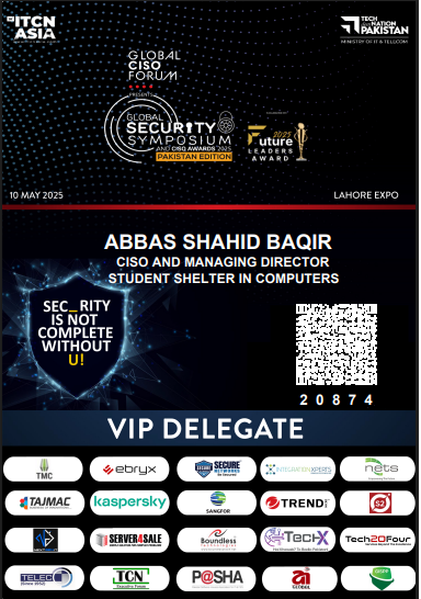 stscomps's tweet photo. Student Shelter In Computers Director Abbas Shahid Baqir https://t.co/IQ3A1plKul attending #ITCN Global Security Symposium  &amp; Future #CISO Summit &amp; #Awards #ITCNAsia #Lahore #Pakistan #GlobalCISOForum #GlobalCIOForum #gisec2025 #gisec #gisecglobal #gitexafrica2025 #Cybersecuirty https://t.co/sWpmVCy0ht
