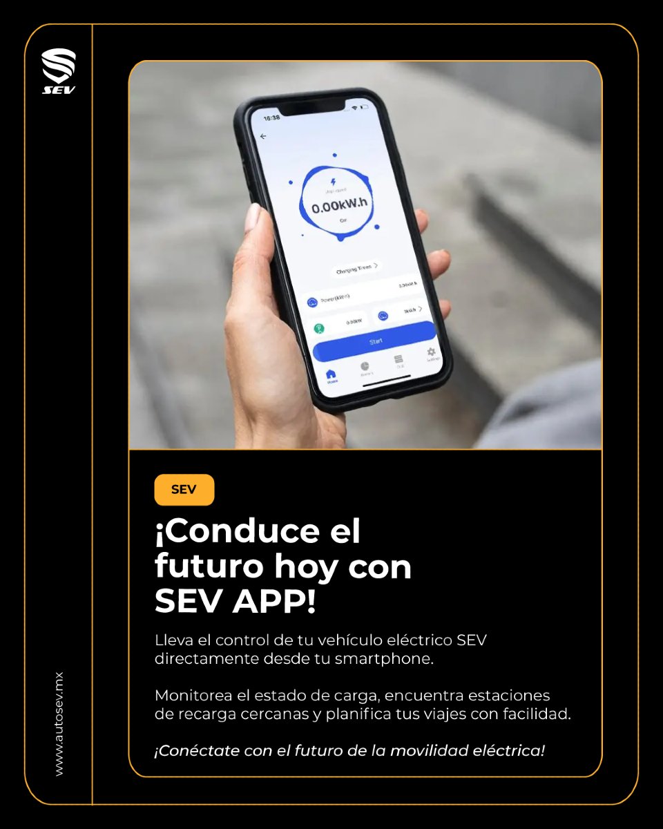 ¿Tienes un vehículo SEV? ¡Aprovecha todas las ventajas de la SEV APP!

Accede a información en tiempo real sobre el estado de tu carga, localiza cargadores cercanos y más. ¡Todo lo que necesitas al alcance de tu mano!

#MovilidadEléctrica #SEVApp #CargadoresEléctricos