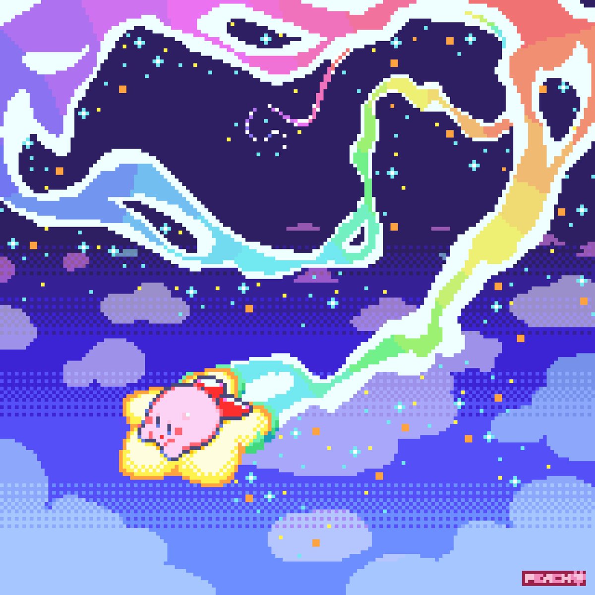 peach_pxl's tweet image. ⋆｡˚ ☁︎ ˚｡⋆｡˚☽˚｡⋆ 

#kirby #pixelart
