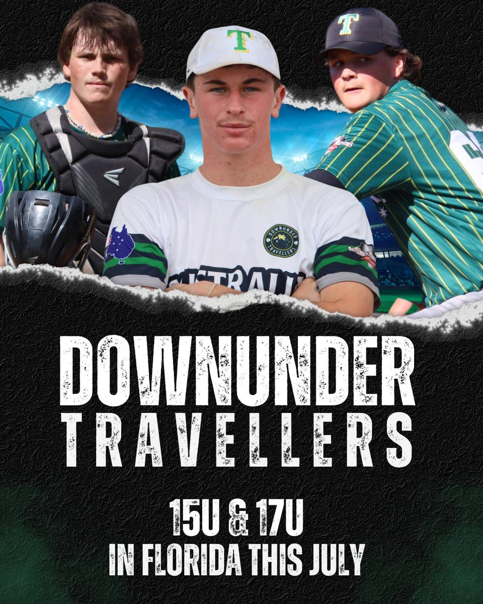 The DownUnder Travellers are coming back to Florida this July—loaded with elite college &amp; pro baseball talent! Get ready, the tour is about to heat up! #BaseballTour #DownUnderTravellers #FutureStars
