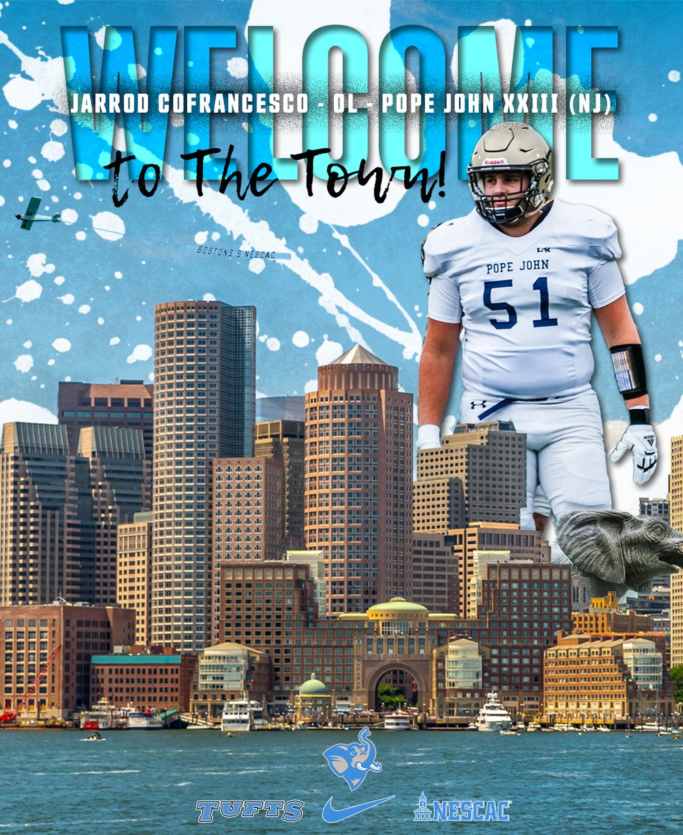 Tufts University Football (@footballtufts) on Twitter photo Welcome to Boston's NESCAC, Jarrod Cofrancesco!
ποΈ <a href="/JarrodCofran/">Jarrod Cofrancesco</a>
π OL
π« Pope John XXIII Welcome to Boston's NESCAC, Jarrod Cofrancesco!
ποΈ <a href="/JarrodCofran/">Jarrod Cofrancesco</a>
π OL
π« Pope John XXIII