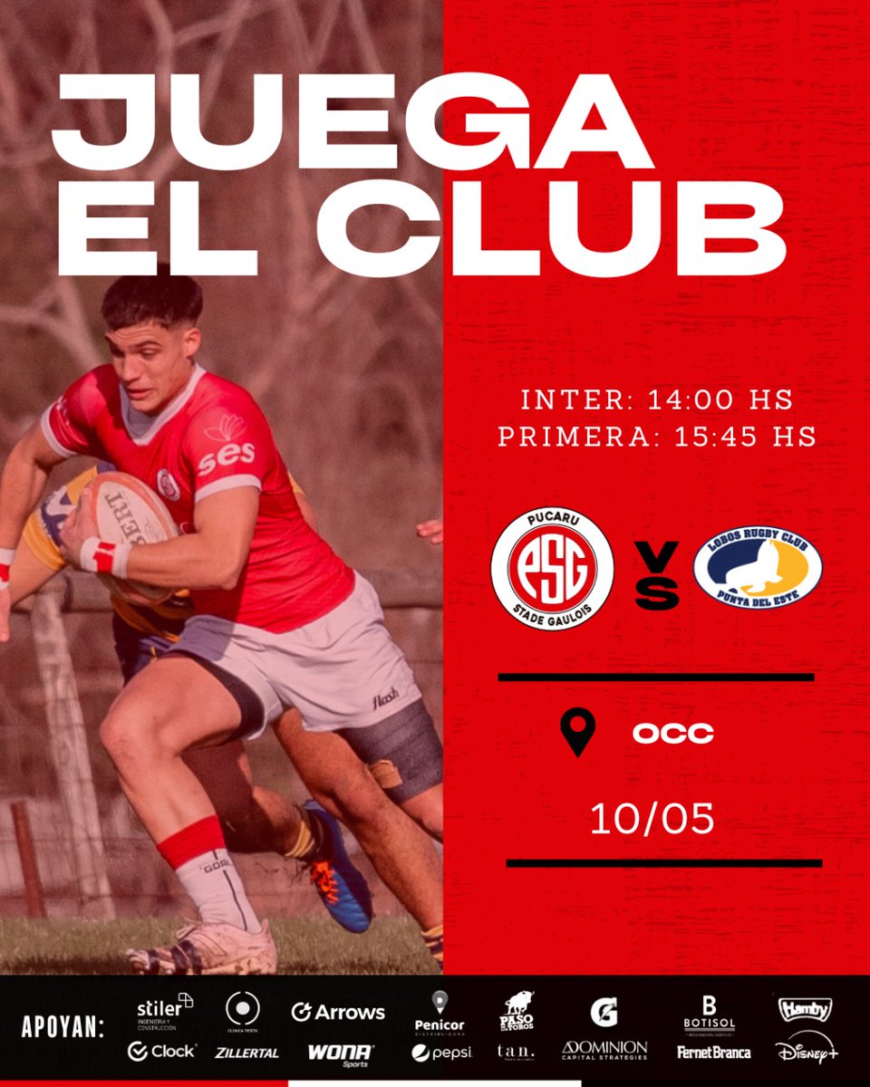 ¡Este sábado, por la Fecha 6️⃣ del Apertura 🏉!

Primera:
🆚: <a href="/lobosclubpde/">LOBOS RUGBY CLUB</a>
🕐: 15:45 hs
📌: OCC

Intermedia:
🆚: <a href="/lobosclubpde/">LOBOS RUGBY CLUB</a>
🕐: 14:00 hs
📌: OCC

#VamosPuca 🔴⚪🔴