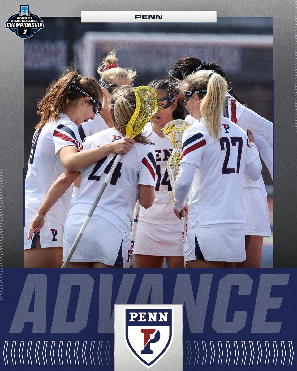 NCAALAX's tweet photo. On to the next 🙌

@PennWomensLax defeats Army, 16-6, to advance to the Second Round of the 2025 NCAA DI Women’s Lacrosse Tournament.  

#NCAAWLAX https://t.co/0mu6MODhSJ