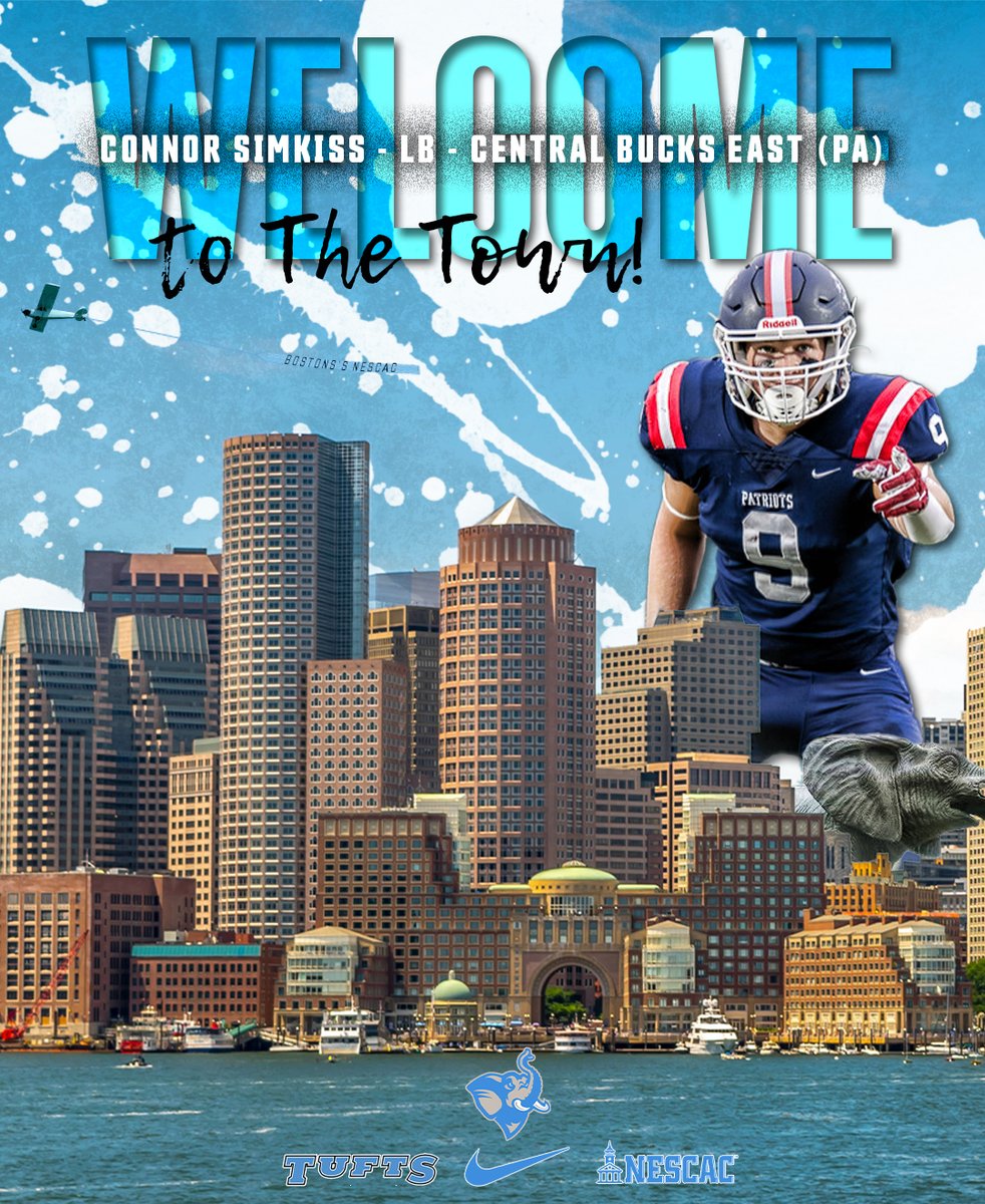 Tufts University Football (@footballtufts) on Twitter photo Welcome to Boston's NESCAC, Connor Simkiss!
ποΈ <a href="/ConnorSimkiss/">Connor Simkiss</a>
π LB
π« Central Bucks East Welcome to Boston's NESCAC, Connor Simkiss!
ποΈ <a href="/ConnorSimkiss/">Connor Simkiss</a>
π LB
π« Central Bucks East