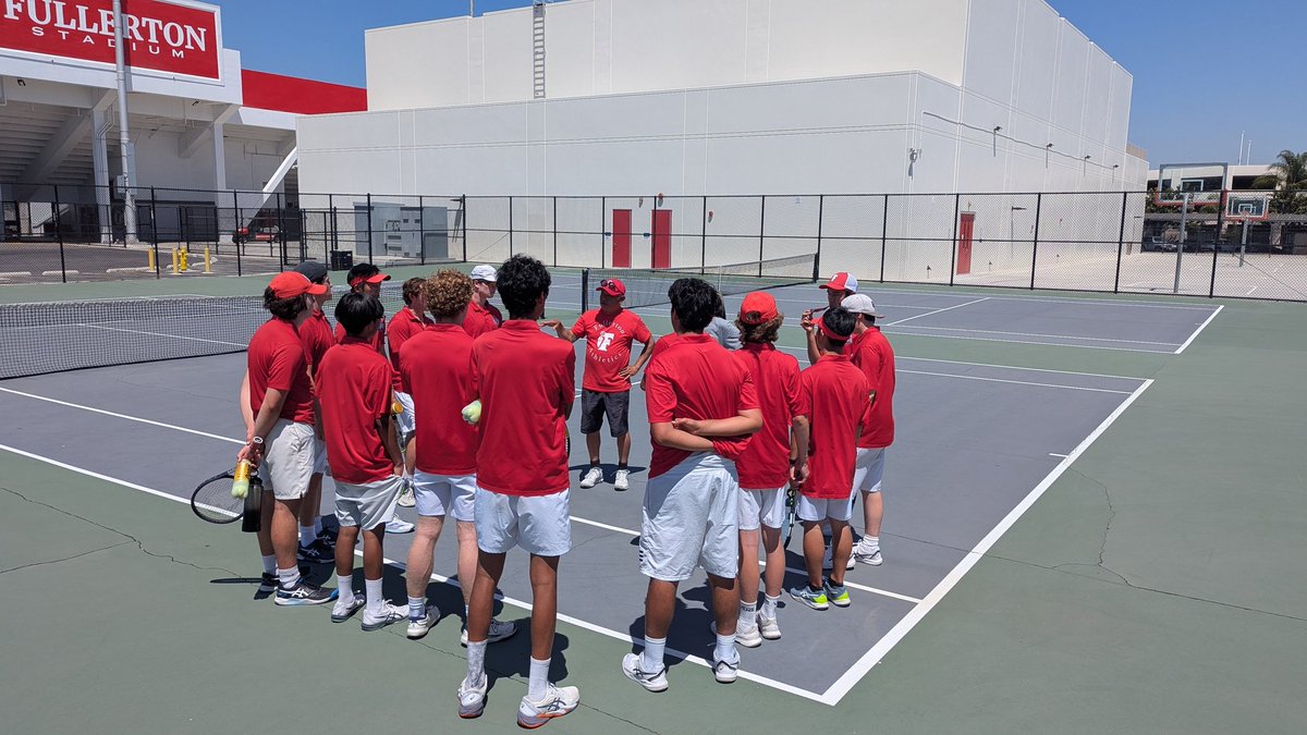 FUHS Boys Tennis getting ready to take on La Salle in CIF-SS Div 5 Playoffs. GO TRIBE. <a href="/fullertonhigh/">The Tribe</a> <a href="/fjuhsd/">Fullerton Joint Union High School District</a> <a href="/FullertonASB/">FUHS ASB</a> <a href="/OCSportsZone/">OC Sports Zone</a> <a href="/ocvarsityguy/">Dan Albano</a> <a href="/DavidDelgado_OC/">David Delgado🇪🇨</a>