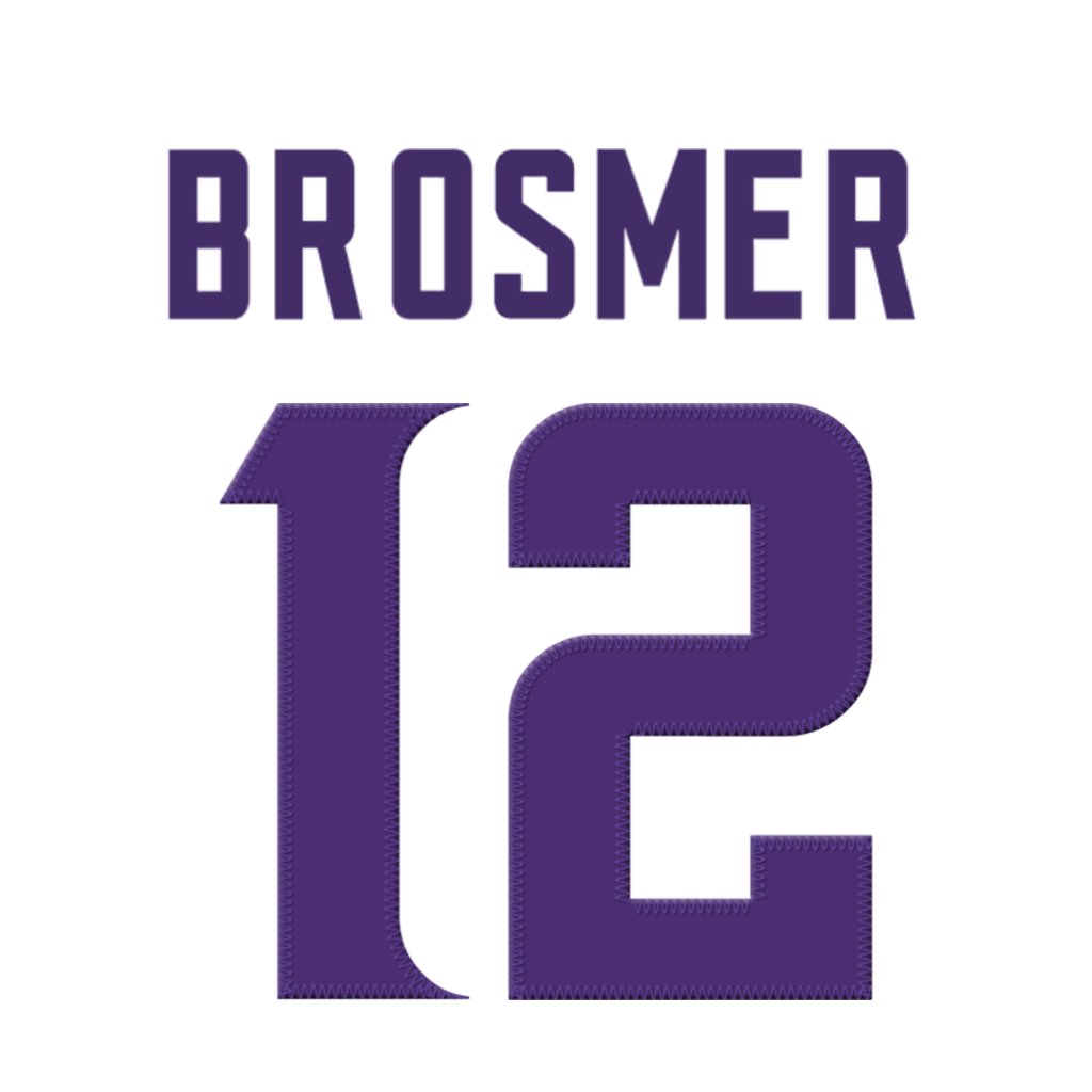 NFL Jersey Numbers (@nfl_jersey_num) on Twitter photo Minnesota Vikings QB Max Brosmer (<a href="/maxtbro/">Max Brosmer</a>) is wearing number 12. Last assigned to Nick Mullens. #Skol Minnesota Vikings QB Max Brosmer (<a href="/maxtbro/">Max Brosmer</a>) is wearing number 12. Last assigned to Nick Mullens. #Skol