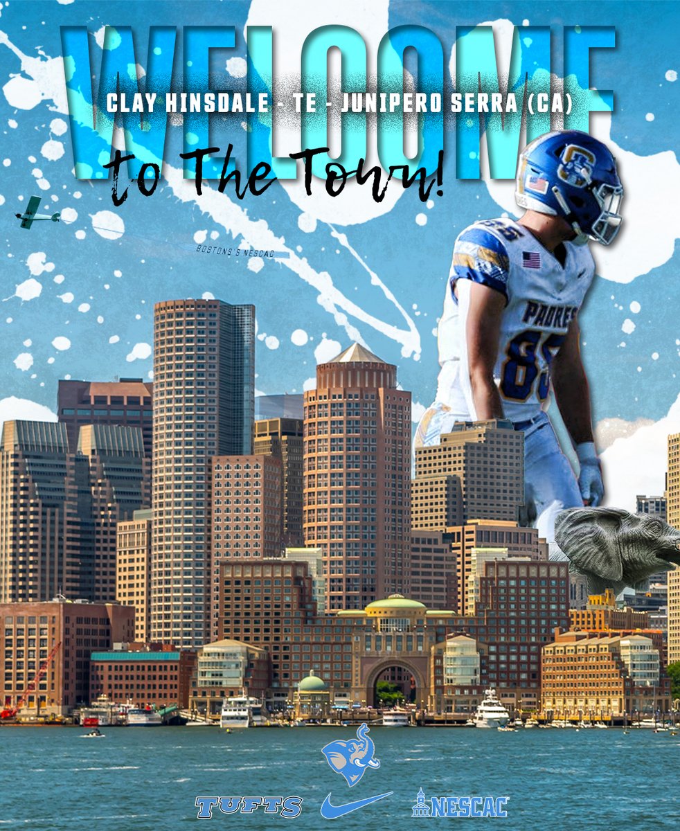 Tufts University Football (@footballtufts) on Twitter photo Welcome to Boston's NESCAC, Clay Hinsdale!
ποΈ <a href="/ClayHinsdale/">Clay Hinsdale</a>
π TE
π« Junipero Serra Welcome to Boston's NESCAC, Clay Hinsdale!
ποΈ <a href="/ClayHinsdale/">Clay Hinsdale</a>
π TE
π« Junipero Serra